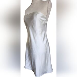 Wild Fable Women's Satin Tube Bandeau Mini Strapless Slip Dress Ivory Small NWT